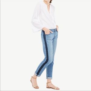 Ann Taylor Side Stripe Girlfriend Jeans 